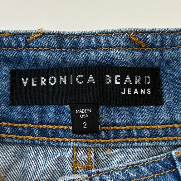 Veronica Beard Denim Mini Skirt Size 2 "Lavelle" Durango Blue Jean A-Line NWT - Picture 6 of 10